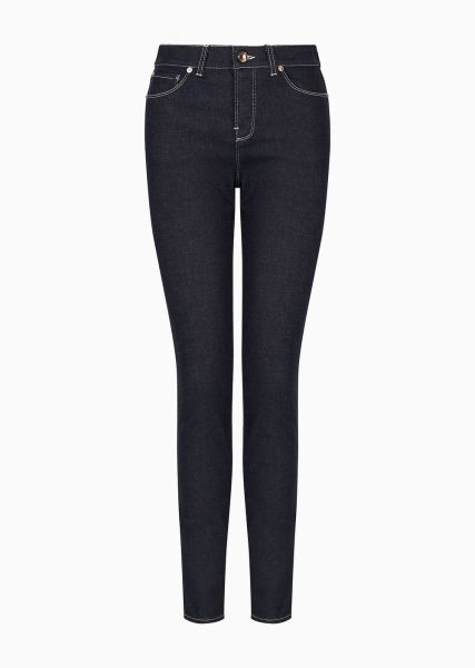 Femme Jeans Classique Denim Pantalon 5 Poches Coupe Slim En Denim De Coton Stretch
